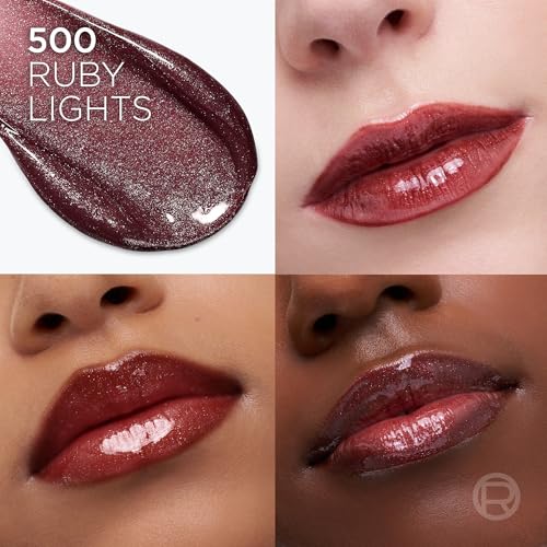 L'ORÉAL PARIS Plump Ambition Hyaluron Tinted Shimmer Lip Oil Plumping Lip Gloss, Ruby Lights, 0.16 fl oz-071249710234-LR-362528-3-LR eShop