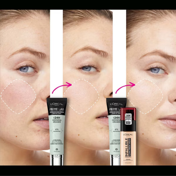 L'ORÉAL PARIS Prime Lab Up to 24HR Pore Minimizer Primer, Redness Eraser, 1 fl oz-071249673706-LR-347237-3-LR eShop