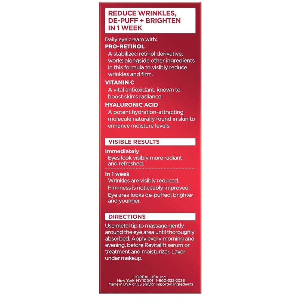 L'ORÉAL PARIS Revitalift Triple Power Eye Treatment, Anti Aging, 0.5 fl. oz.-071249227923-LR-251697-7-LR eShop