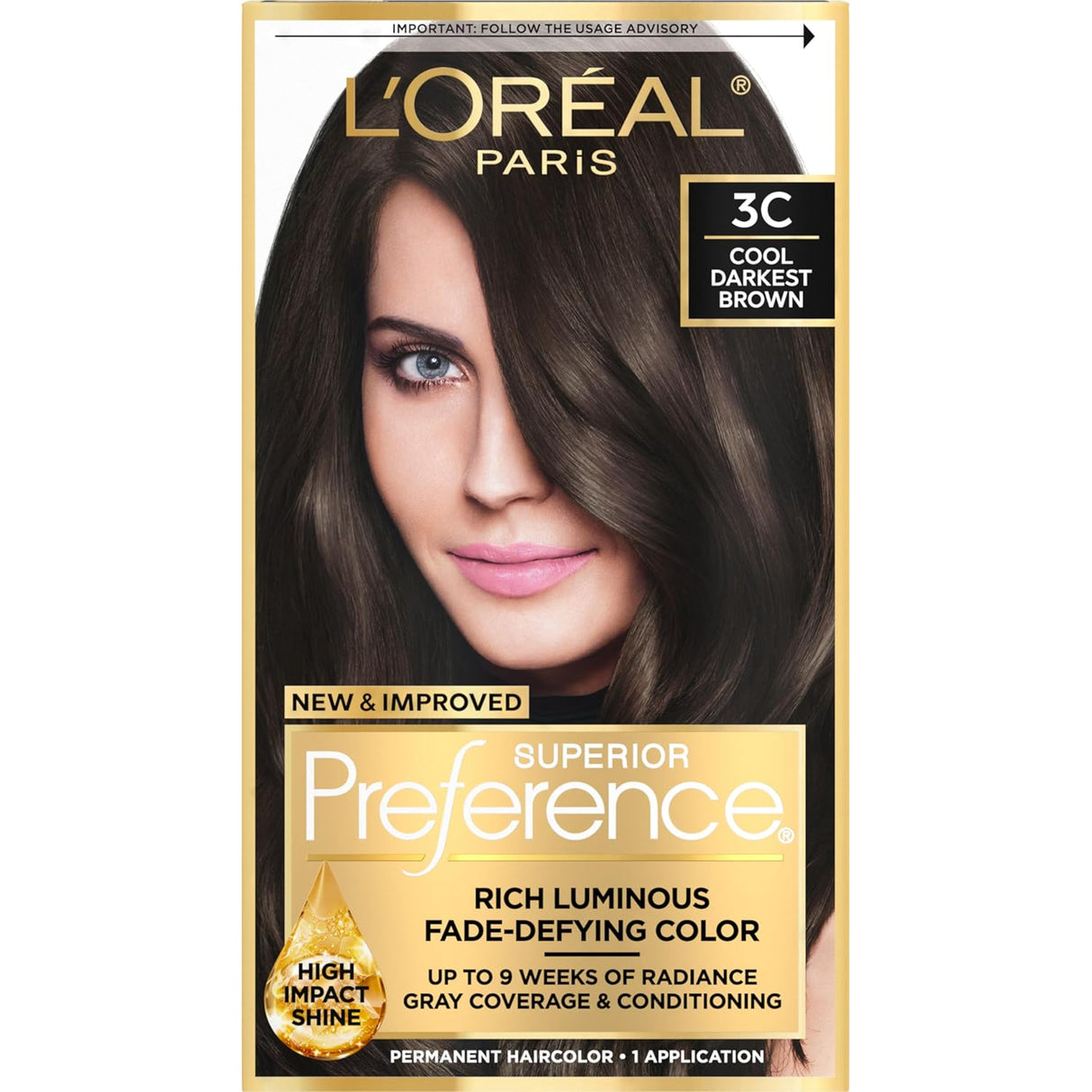 L'ORÉAL PARIS Superior Preference Fade-Defying Color + Shine System - 3C Cool Darkest Brown-071249329214-LR-361748-1-LR eShop