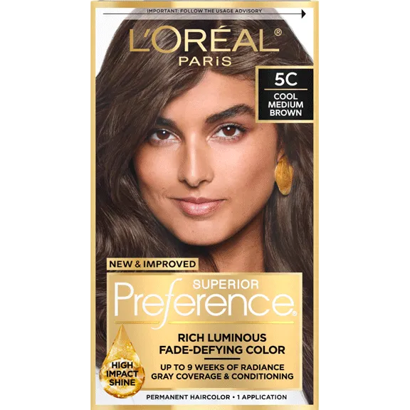 L'ORÉAL PARIS Superior Preference Fade-Defying Color + Shine System - 5C Cool Medium Brown-071249329238-LR-361749-1-LR eShop