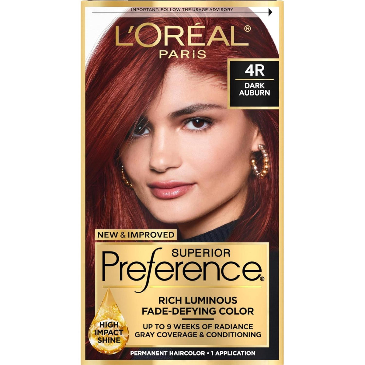 L'ORÉAL PARIS Superior Preference Permanent Hair Color, 4R Dark Auburn, 6.5 fl. oz.-071249253052-LR-251833-1-LR eShop