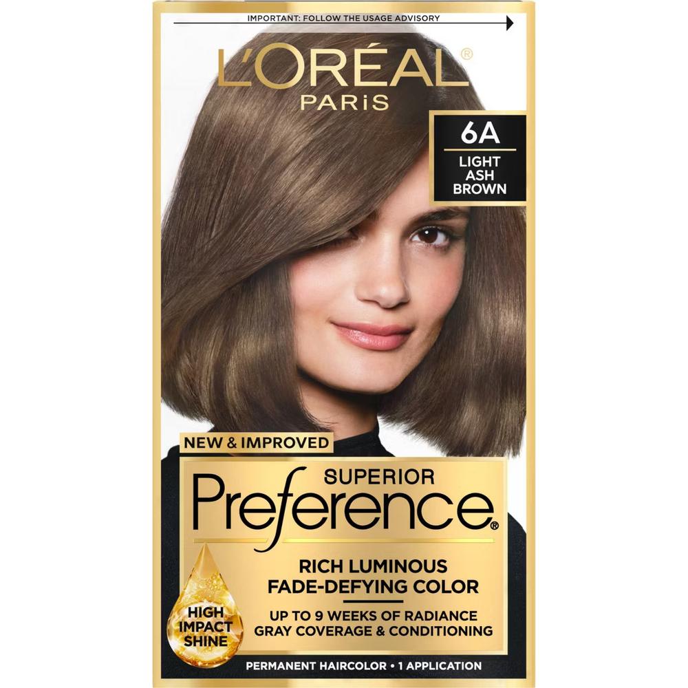 L'ORÉAL PARIS Superior Preference Permanent Hair Color, 6A Light Ash Brown, 6.5 fl. oz.-071249253113-LR-224032-1-LR eShop