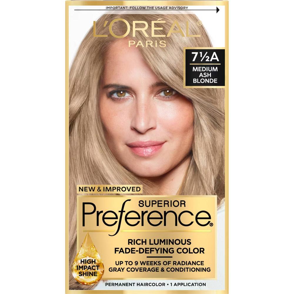 L'ORÉAL PARIS Superior Preference Permanent Hair Color, 7.5A Medium Ash Blonde, 6.5 fl. oz.-071249253182-LR-224022-1-LR eShop