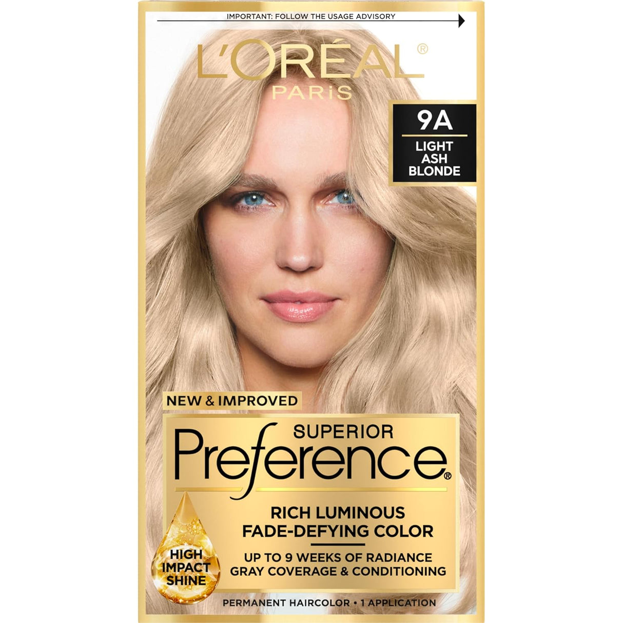 L'ORÉAL PARIS Superior Preference Permanent Hair Color, 9A Light Ash Blonde, 6.5 fl. oz.-071249253250-LR-269295-1-LR eShop