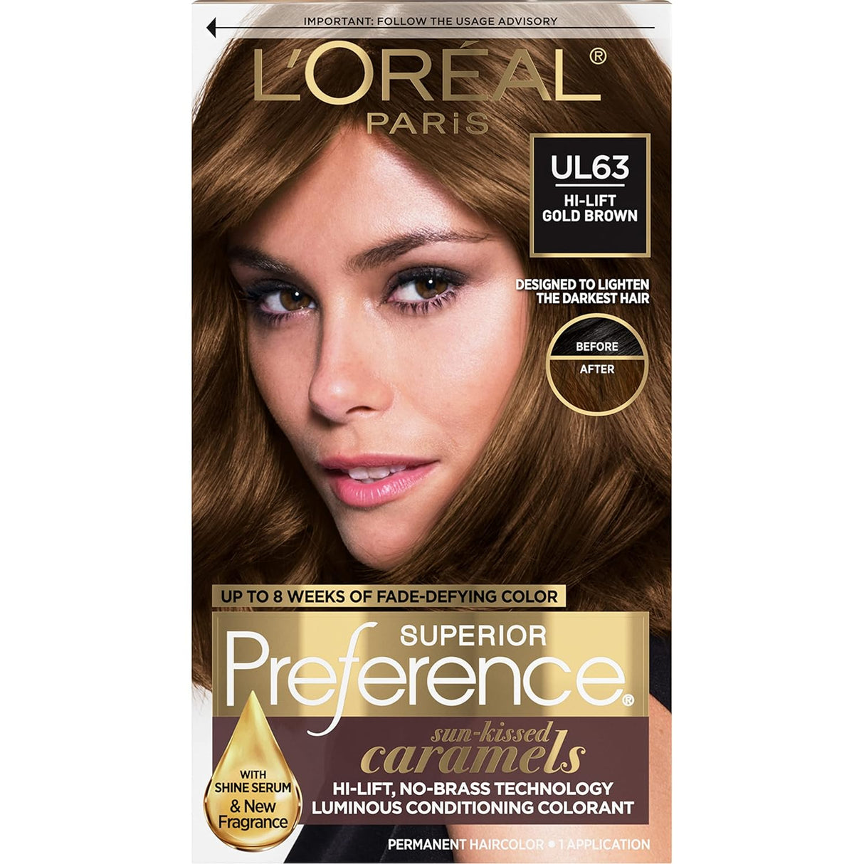 L'ORÉAL PARIS Superior Preference Permanent Hair Color, UL63 Hi-Lift Gold Brown, 6.5 fl. oz.-071249218792-LR-252538-1-LR eShop
