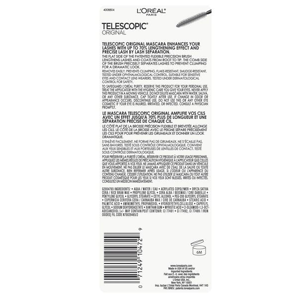 L'ORÉAL PARIS Telescopic Original Washable Lengthening Mascara - 905 Black, 0.27 fl oz-071249104729-LR-100035-11-LR eShop
