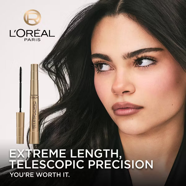 L'ORÉAL PARIS Telescopic Original Waterproof Lengthening Mascara, 925 Waterproof Black, 0.24 fl. oz.-071249390740-LR-331906-3-LR eShop