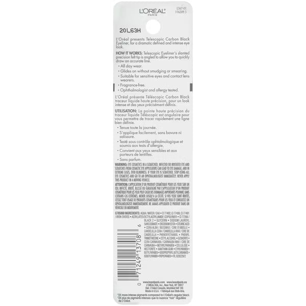 L'ORÉAL PARIS Telescopic Precision Liquid Eyeliner, 835 Carbon Black, 0.08 fl. oz.-071249137086-LR-184716-4-LR eShop