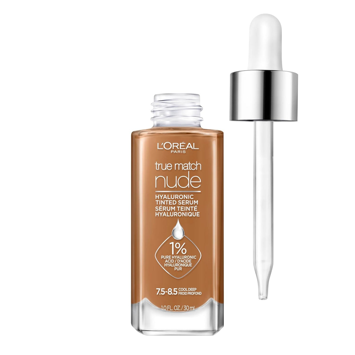 L'ORÉAL PARIS True Match Hyaluronic Tinted Serum Foundation Skincare Hybrid, 7.5-8.5 Cool Deep, 1 fl oz-071249648780-LR-342436-1-LR eShop