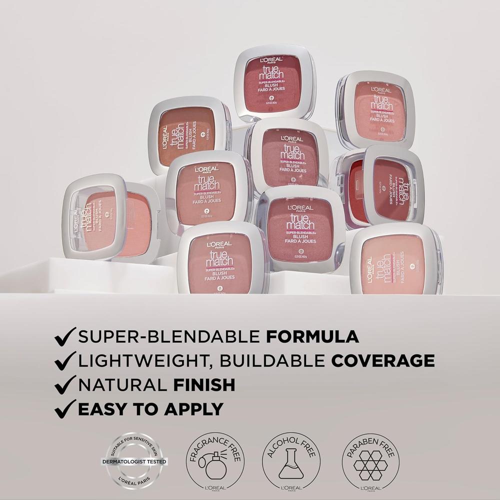 L'ORÉAL PARIS True Match Super-Blendable Blush, Soft Powder Texture, C3-4 Tender Rose, 0.21 oz.-071249017517-LR-170364-6-LR eShop
