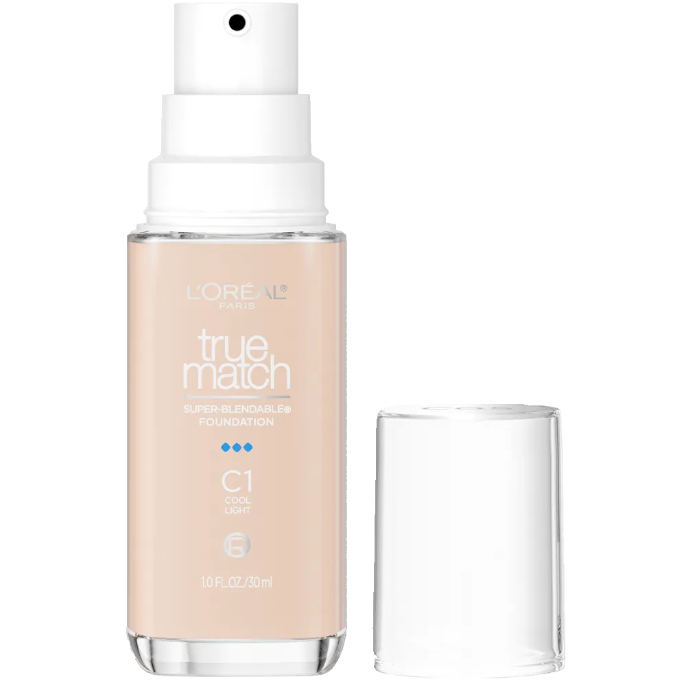 L'ORÉAL PARIS True Match Super-Blendable Foundation, Medium Coverage, C1, Light, 1 fl. oz.-071249671498-LR-347290-1-LR eShop