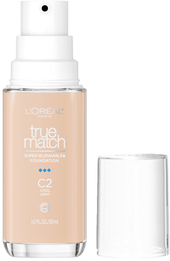L'ORÉAL PARIS True Match Super-Blendable Foundation, Medium Coverage, C2, Light, 1 fl. oz.-071249671801-LR-347259-1-LR eShop