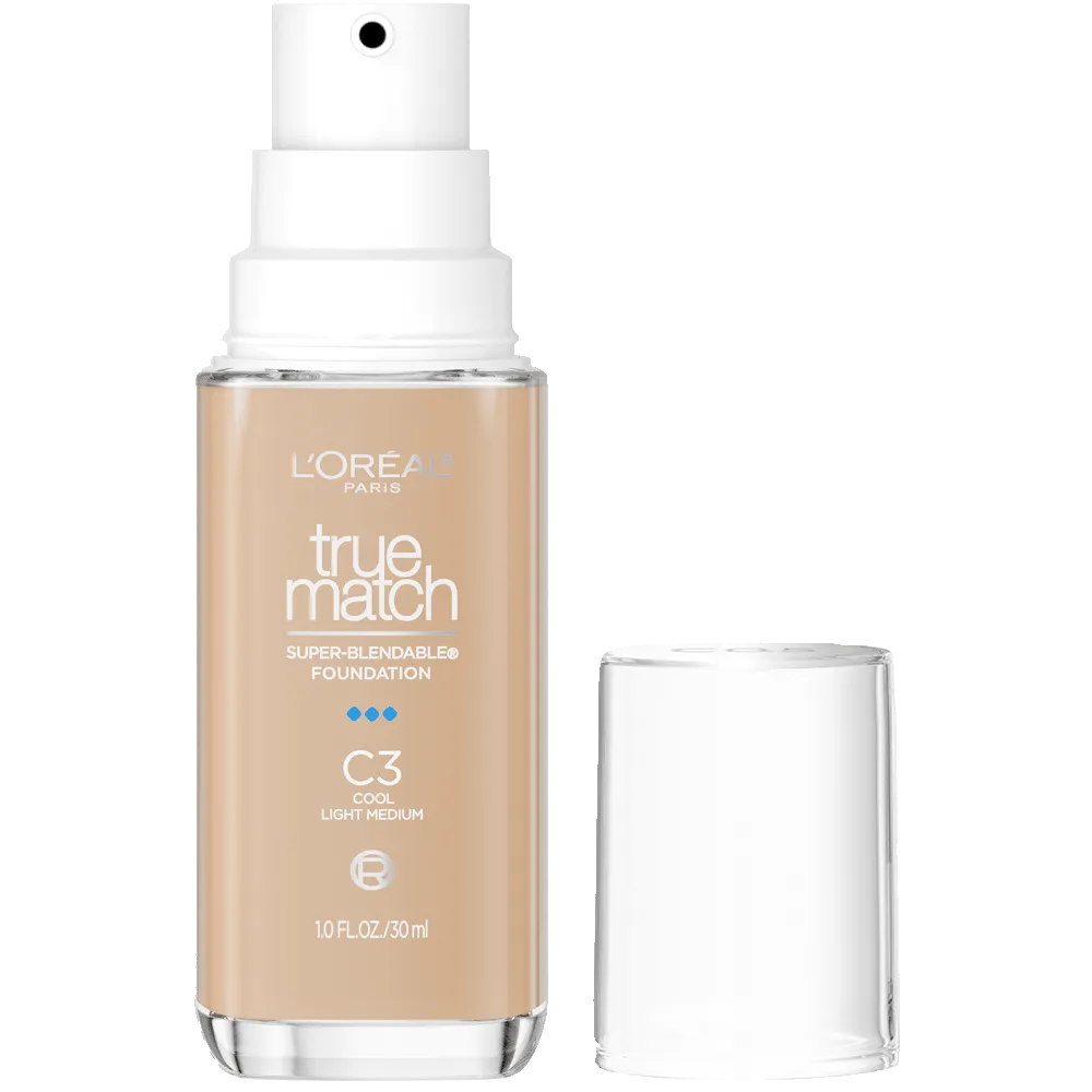 L'ORÉAL PARIS True Match Super-Blendable Foundation, Medium Coverage, C3, Light Medium, 1 fl. oz.-071249671610-LR-347253-1-LR eShop