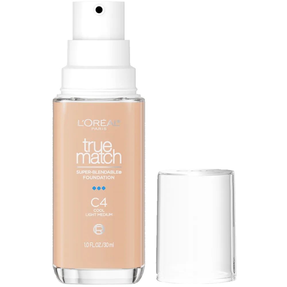 L'ORÉAL PARIS True Match Super-Blendable Foundation, Medium Coverage, C4, Light Medium, 1 fl. oz.-071249671863-LR-347286-1-LR eShop