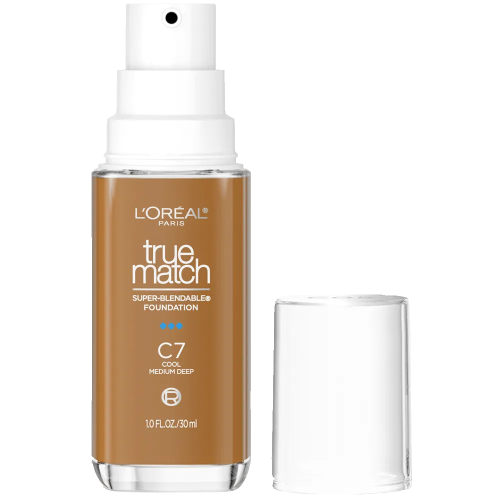 L'ORÉAL PARIS True Match Super-Blendable Foundation, Medium Coverage, C7, Medium Deep, 1 fl. oz.-071249671825-LR-347268-1-LR eShop