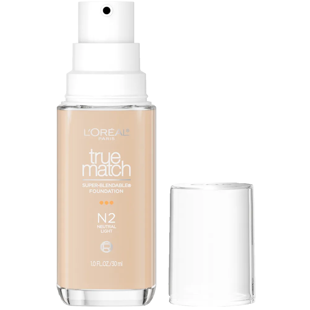 L'ORÉAL PARIS True Match Super-Blendable Foundation, Medium Coverage, N2, Light, 1 fl. oz.-071249671566-LR-347280-1-LR eShop