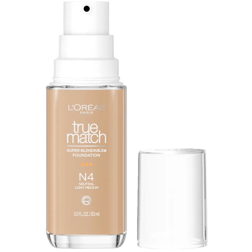 L'ORÉAL PARIS True Match Super-Blendable Foundation, Medium Coverage, N4, Light Medium, 1 fl. oz.-071249671511-LR-347275-1-LR eShop
