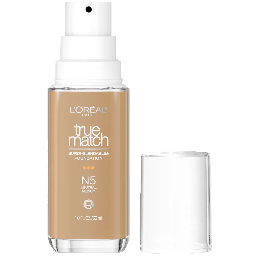 L'ORÉAL PARIS True Match Super-Blendable Foundation, Medium Coverage, N5, Medium, 1 fl. oz.-071249671924-LR-347267-1-LR eShop