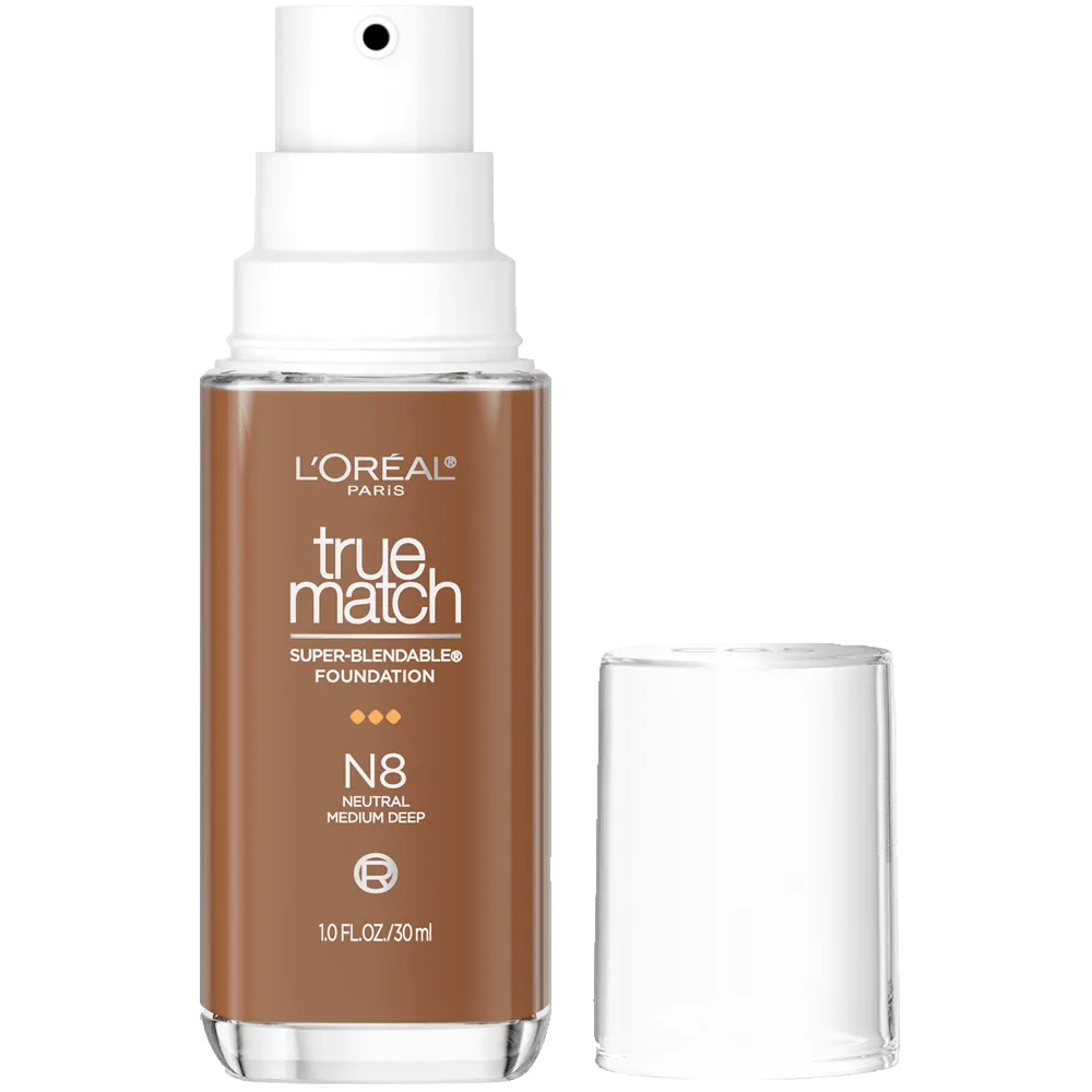 L'ORÉAL PARIS True Match Super-Blendable Foundation, Medium Coverage, N8, Medium Deep, 1 fl. oz.-071249671528-LR-347283-1-LR eShop