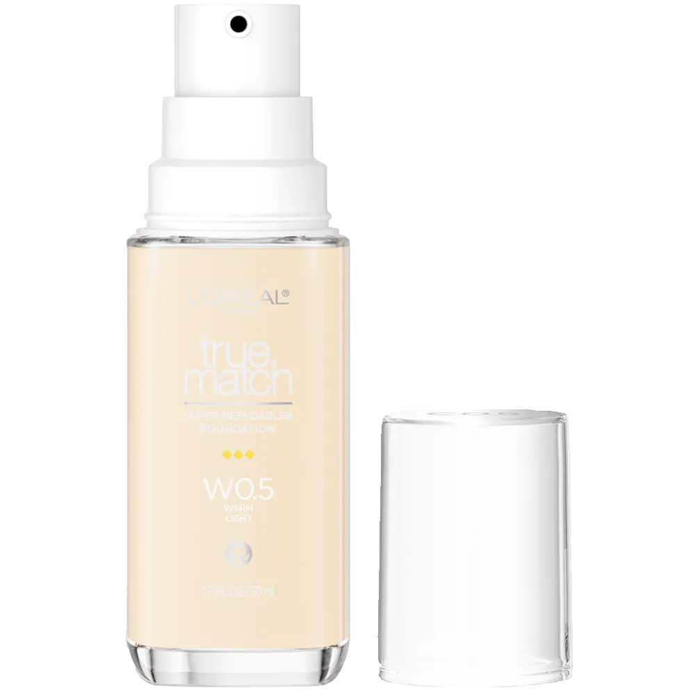 L'ORÉAL PARIS True Match Super-Blendable Foundation, Medium Coverage, W0.5, Light, 1 fl. oz.-071249671603-LR-347265-1-LR eShop