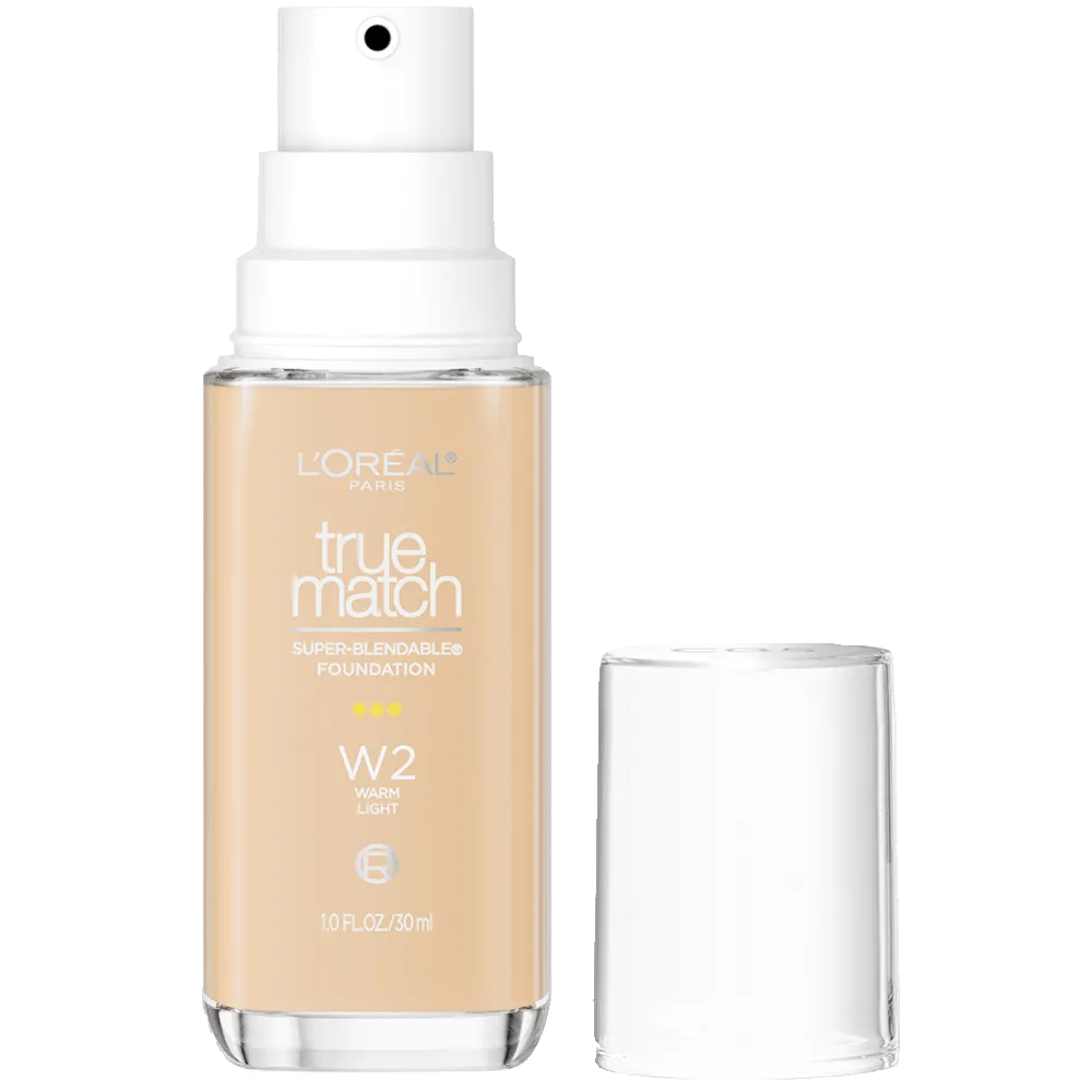 L'ORÉAL PARIS True Match Super-Blendable Foundation, Medium Coverage, W2, Light, 1 fl. oz.-071249671757-LR-347258-1-LR eShop