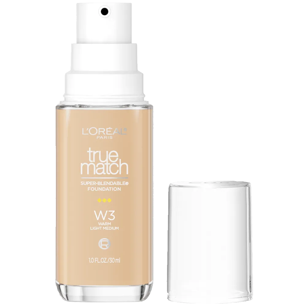 L'ORÉAL PARIS True Match Super-Blendable Foundation, Medium Coverage, W3, Light Medium, 1 fl. oz.-071249671818-LR-347292-1-LR eShop