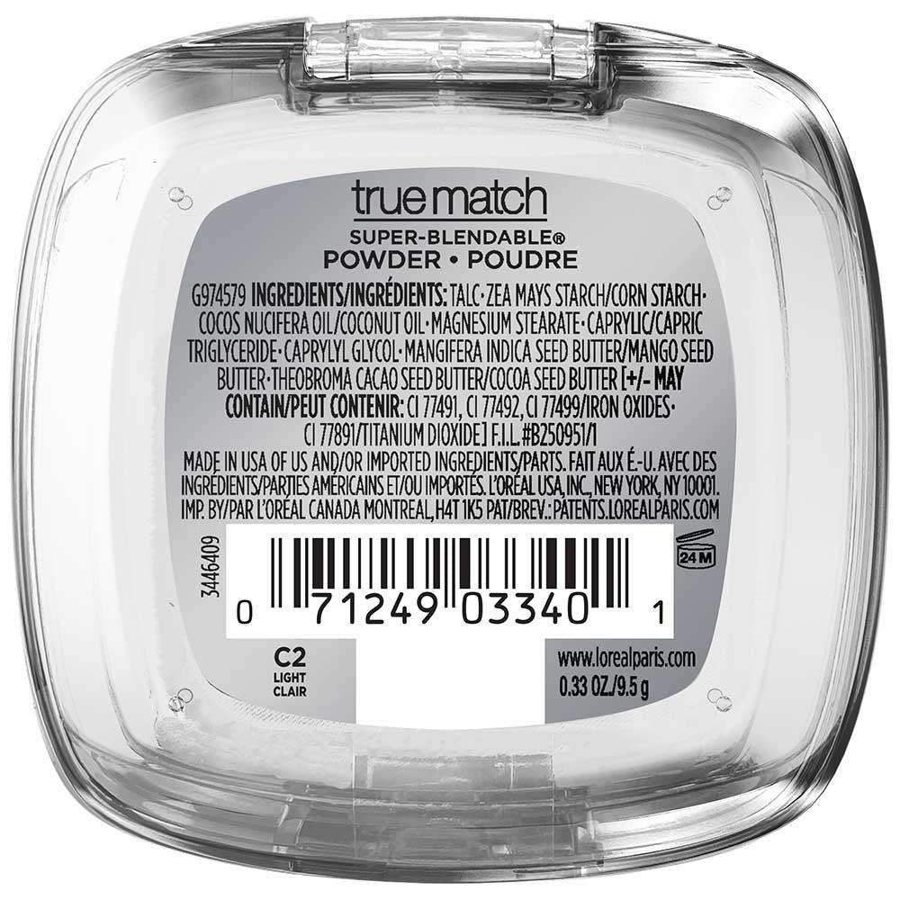 L'ORÉAL PARIS True Match Super-Blendable Oil Free Makeup Powder, C2 Light, 0.33 oz.-071249033401-LR-167905-7-LR eShop