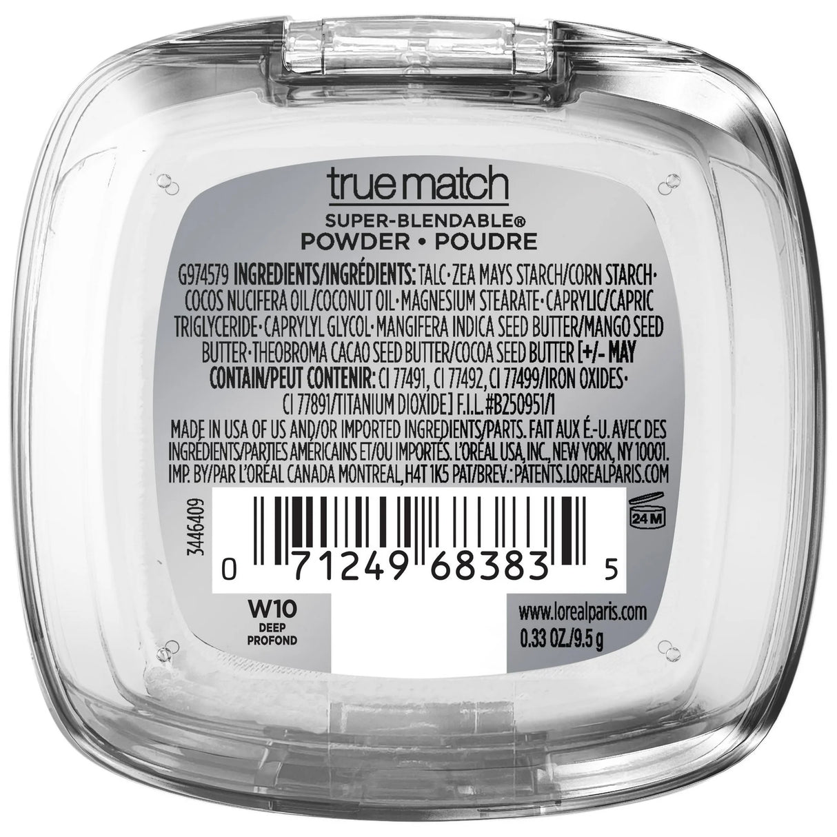 L'ORÉAL PARIS True Match Super-Blendable Oil Free Makeup Powder, W10 Deep, 0.34 oz-071249683835-LR-351864-7-LR eShop