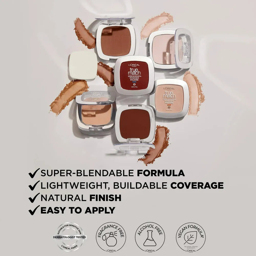 L'ORÉAL PARIS True Match Super-Blendable Oil Free Makeup Powder, N11 Deep, 0.34 oz-071249683828-LR-351834-6-LR eShop