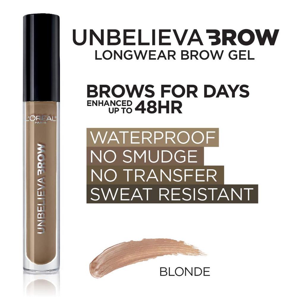 L'ORÉAL PARIS Unbelieva-Brow Longwear Waterproof Tinted Brow Gel, 560 Blonde, 0.15 fl. oz.-071249376386-LR-323190-5-LR eShop