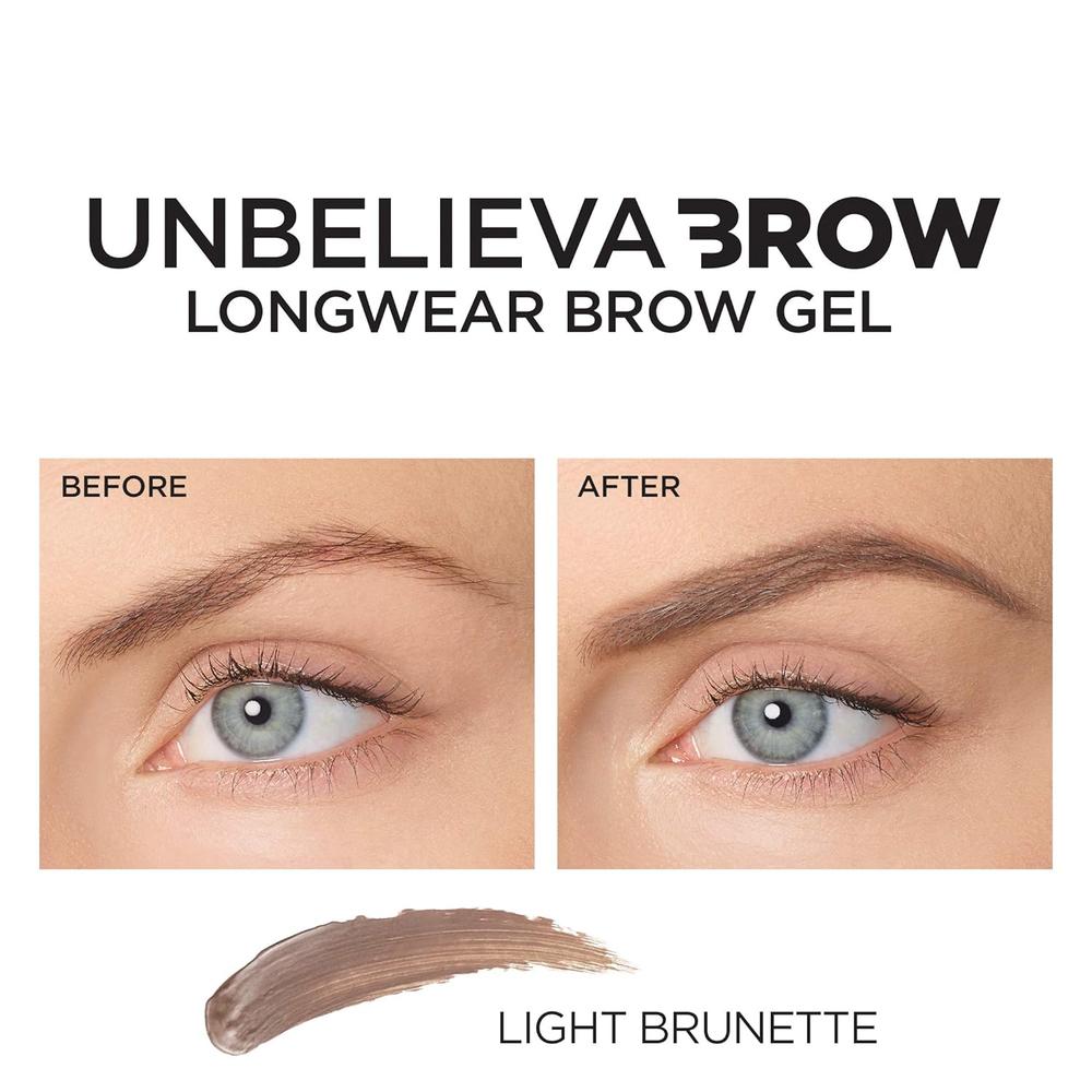 L'ORÉAL PARIS Unbelieva-Brow Longwear Waterproof Tinted Brow Gel, 565 Light Brunette, 0.15 fl. oz.-071249376393-LR-323189-4-LR eShop