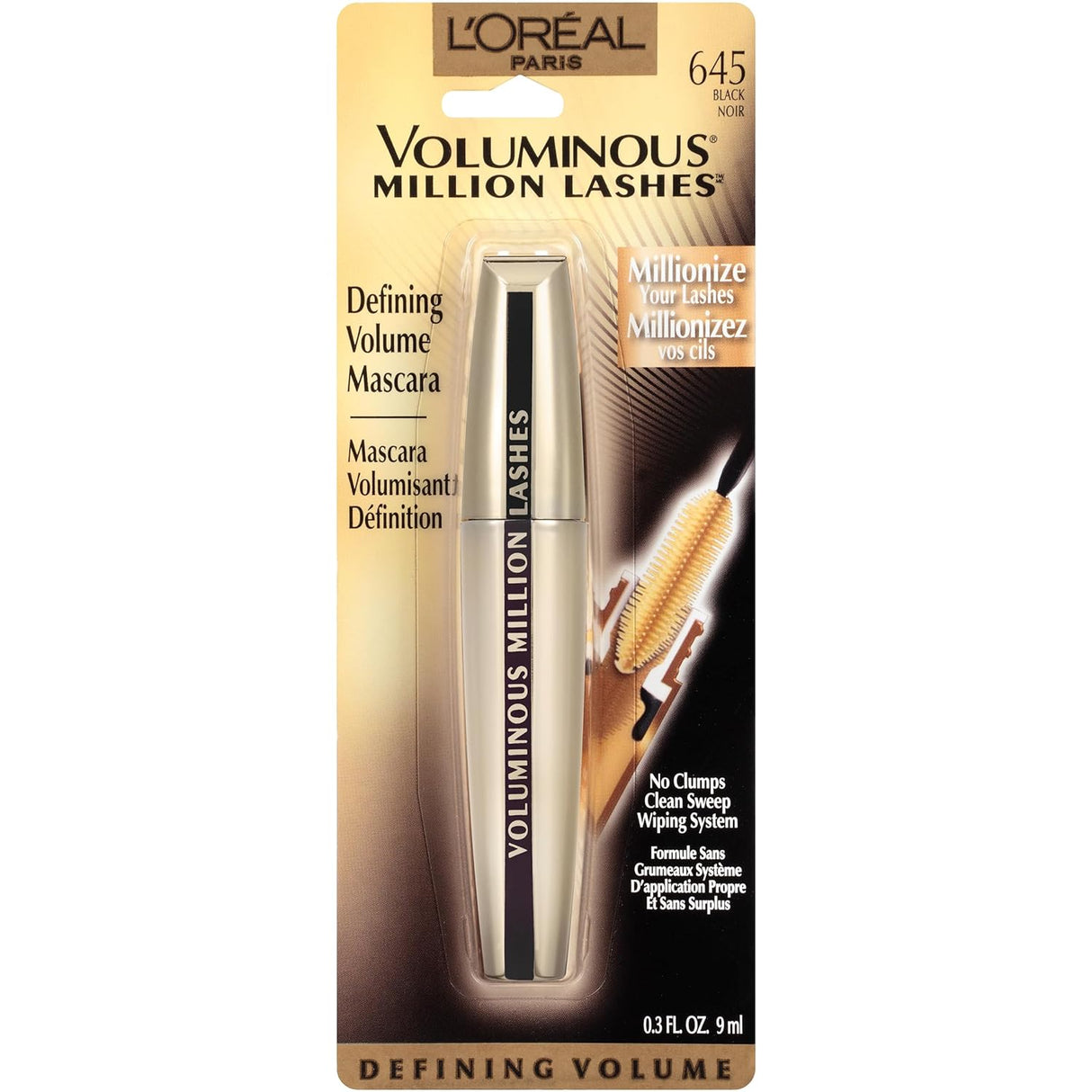 L'ORÉAL PARIS Voluminous Million Lashes Mascara, 645 Black, 0.32 fl. oz.-071249187722-LR-212831-2-LR eShop