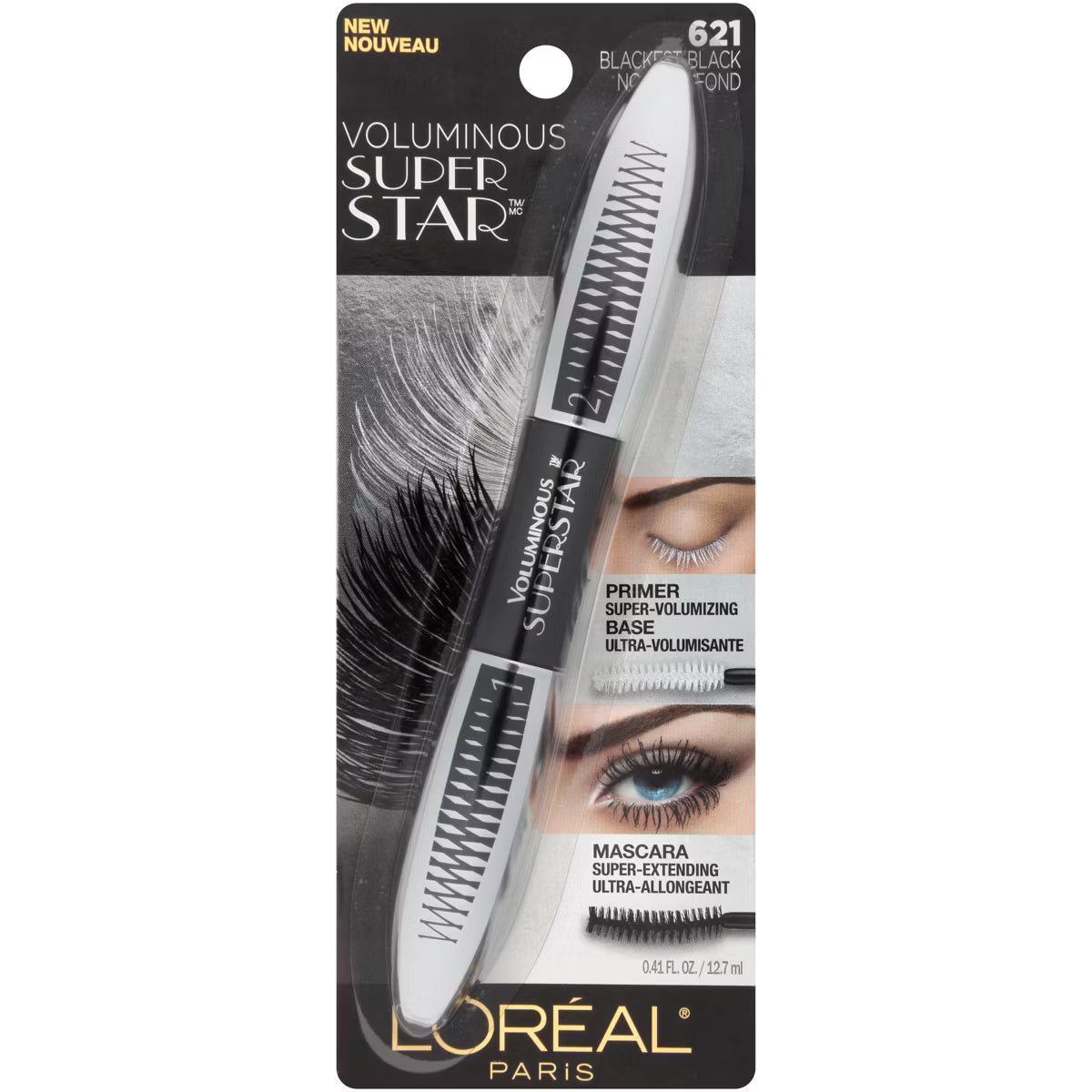 L'ORÉAL PARIS Voluminous Superstar Red Carpet Washable Mascara, 621 Blackest Black, 0.41 fl. oz.-071249301494-LR-288067-1-LR eShop