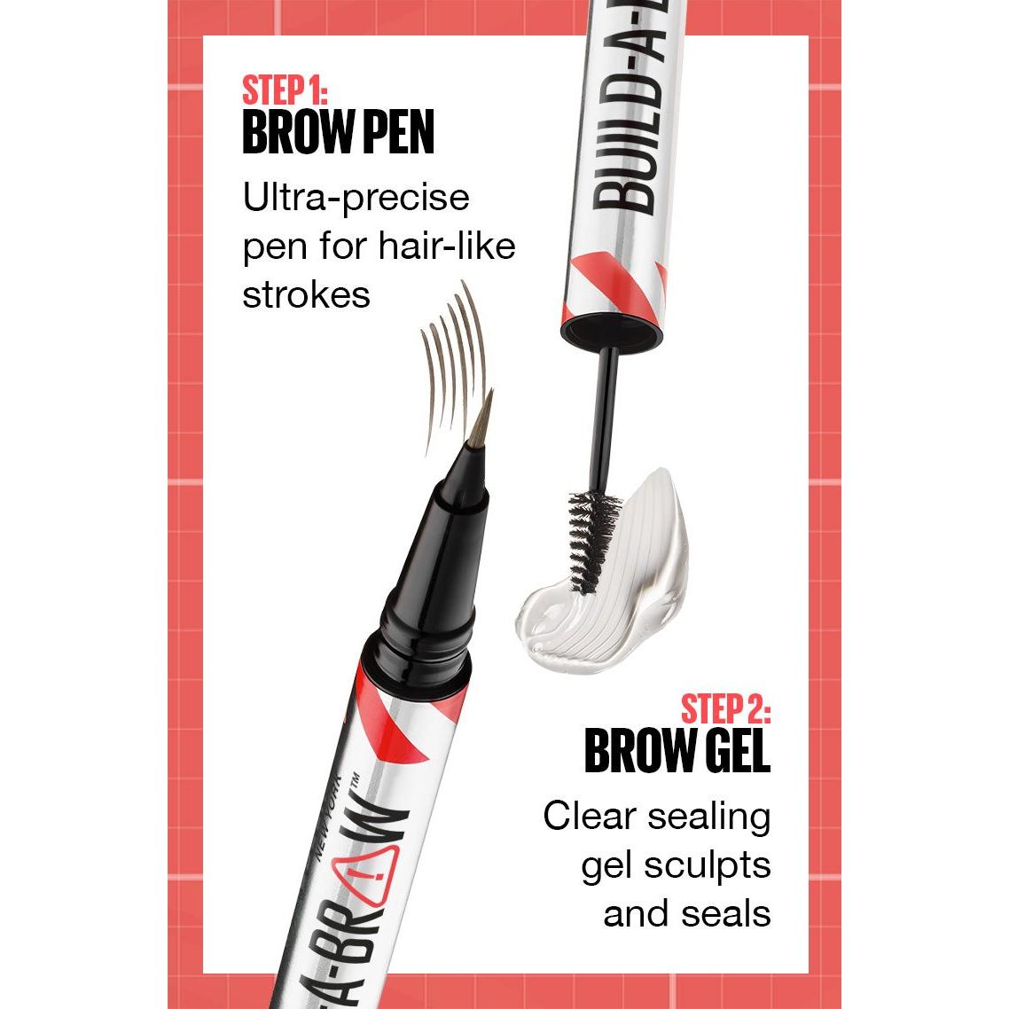MAYBELLINE New York Build-A-Brow 2-in-1 Brow Pen and Sealing Gel Eye Makeup, 262 Black Brown, 0.05 oz-041554087703-LR-351911-4-LR eShop