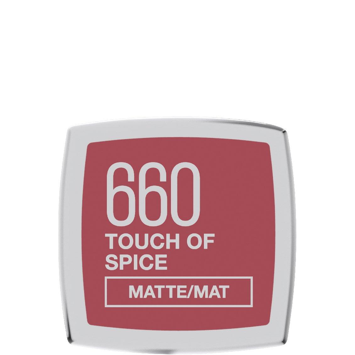 MAYBELLINE New York Color Sensational The Mattes Matte Finish Lipstick Makeup, 660 Touch Of Spice, 0.15 oz-041554429893-LR-273215-4-LR eShop