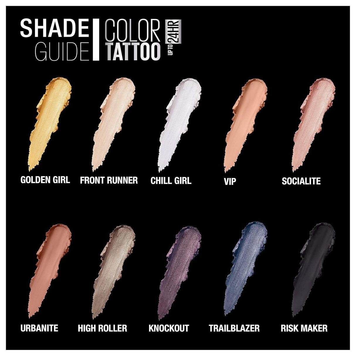 MAYBELLINE New York Color Tattoo Longwear Cream Eyeshadow, Risk Maker, 0.14 oz-041554567960-LR-331800-5-LR eShop