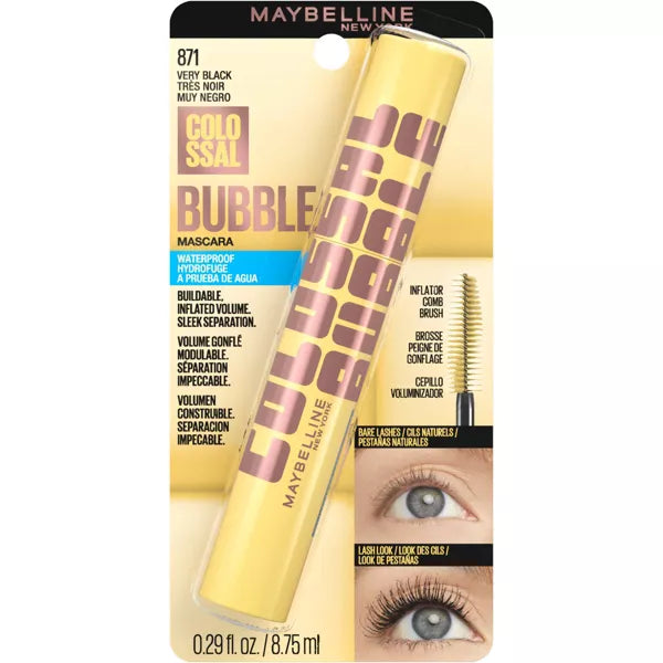MAYBELLINE New York Colossal Bubble Waterproof Mascara, 871 Very Black, 0.33 oz-041554096231-LR-358207-3-LR eShop