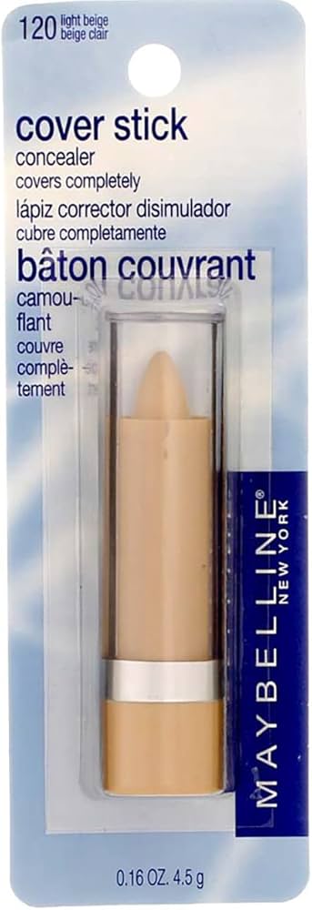 MAYBELLINE New York Cover Stick Corrector Concealer, 120 Light Beige, 0.16 oz-041554543889-LR-91579-1-LR eShop