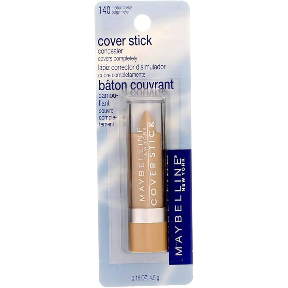 MAYBELLINE New York Cover Stick Corrector Concealer, 140 Medium Beige, 0.16 oz-041554543896-LR-91587-1-LR eShop