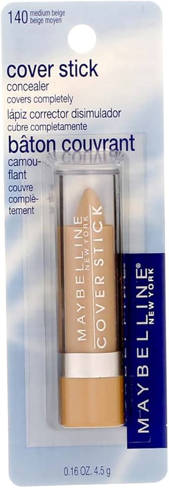 MAYBELLINE New York Cover Stick Corrector Concealer, 140 Medium Beige, 0.16 oz-041554543896-LR-91587-1-LR eShop