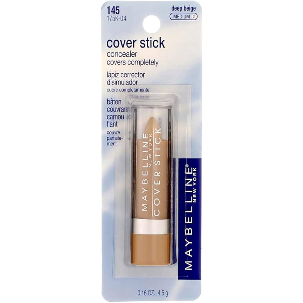 MAYBELLINE New York Cover Stick Corrector Concealer, 145 Deep Beige, 0.16 oz-041554543902-LR-91595-1-LR eShop
