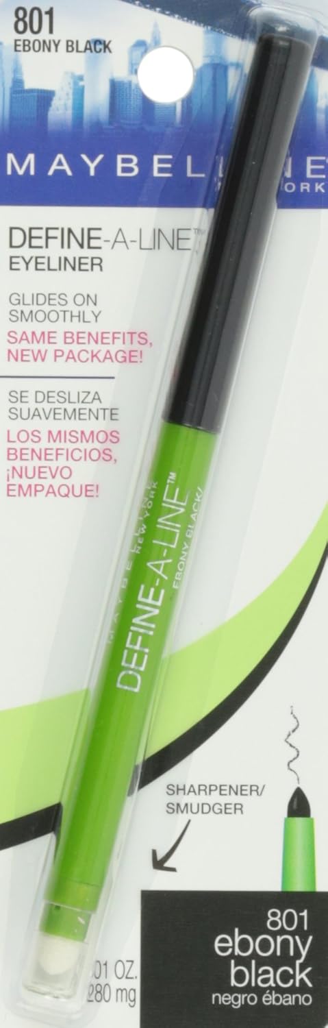 MAYBELLINE New York Define-A-Line Eye Liner Eye Makeup, 801 Ebony Black, 0.01 oz-041554009071-LR-183255-1-LR eShop