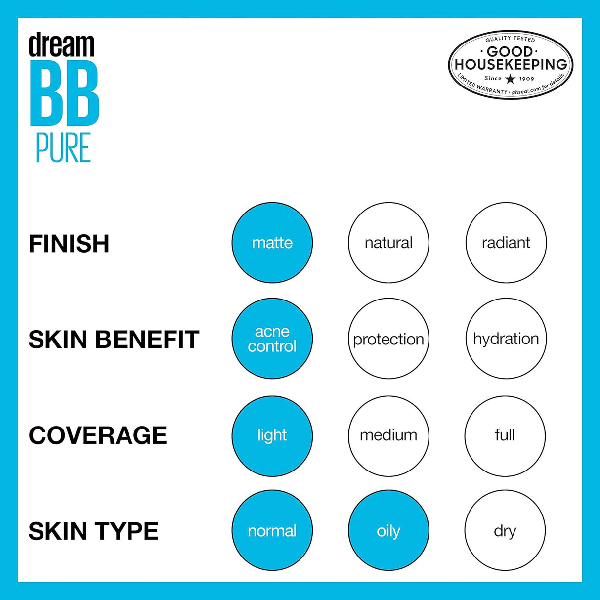 MAYBELLINE New York Dream BB Pure BB Cream, 130 Medium / Deep, 1 oz-041554349719-LR-272860-6-LR eShop