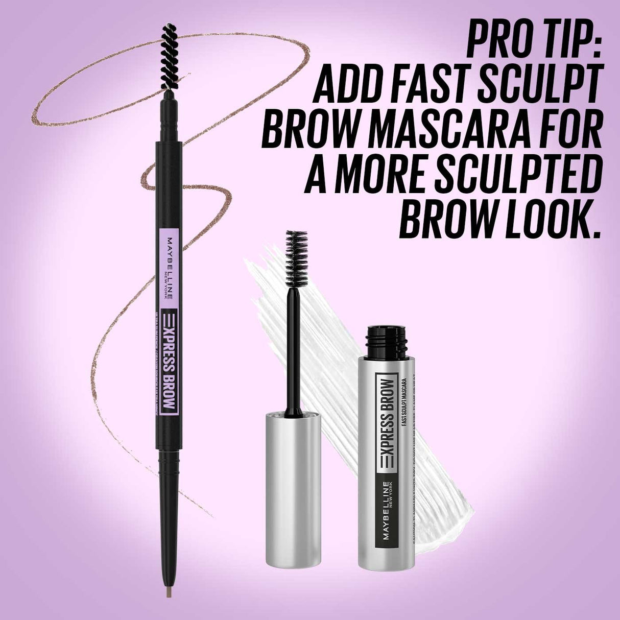 MAYBELLINE New York Express Brow Fast Sculpt Gel Brow Mascara, 260 Deep Brown, 0.09 oz-041554578737-LR-333818-10-LR eShop
