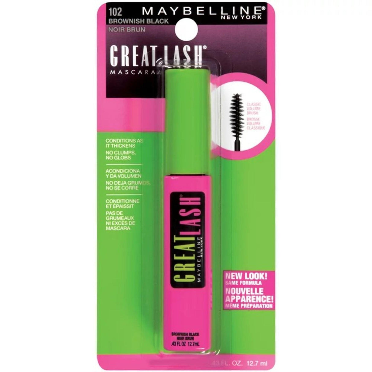 MAYBELLINE New York Great Lash Washable Volumizing Natural-Looking Mascara, 102 Brownish Black, 0.43 oz-041554532807-LR-85589-3-LR eShop