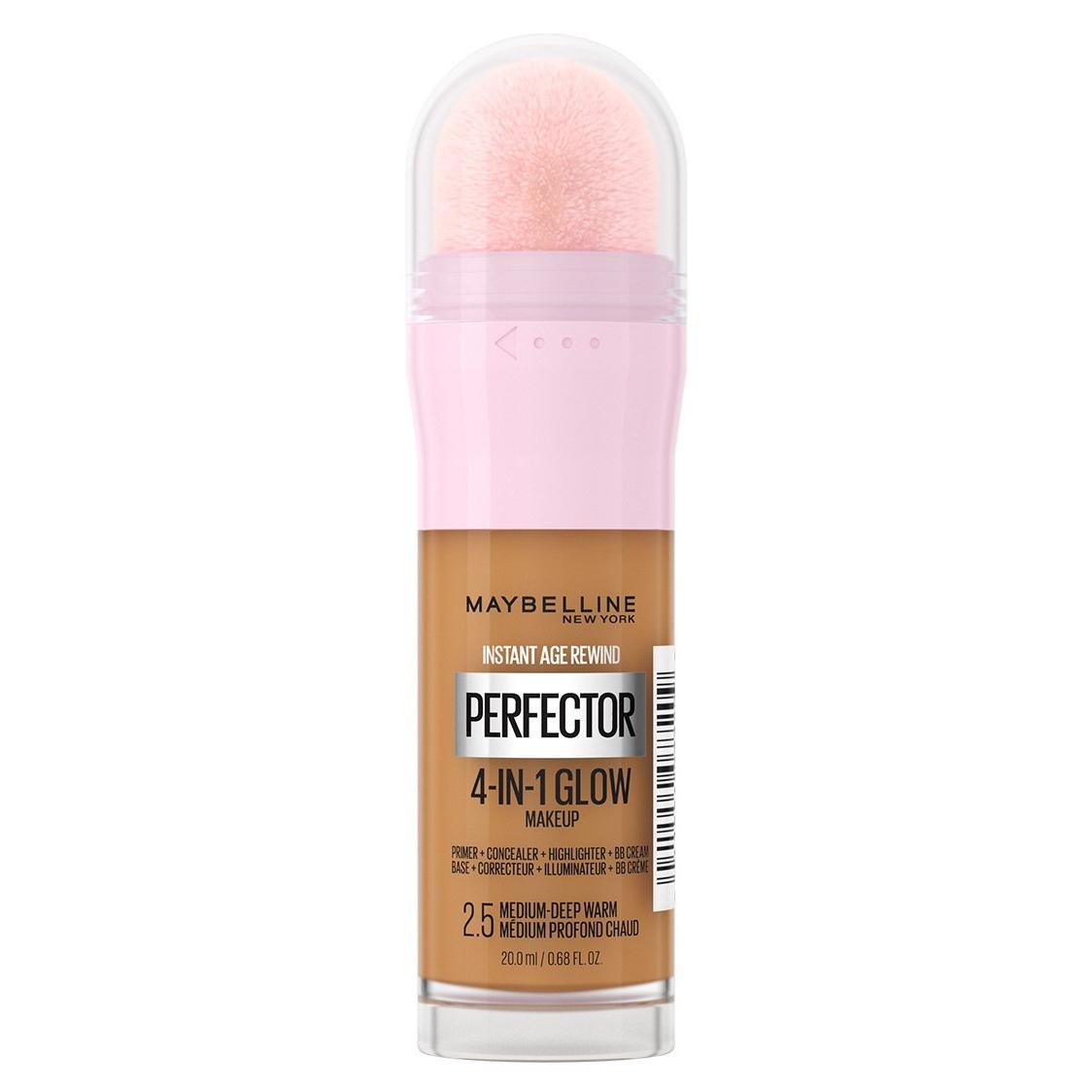 MAYBELLINE New York Instant Age Rewind Perfector 4-In-1 Glow Makeup, 2.5 Medium Deep Warm, 0.68 oz-041554077209-LR-345590-1-LR eShop