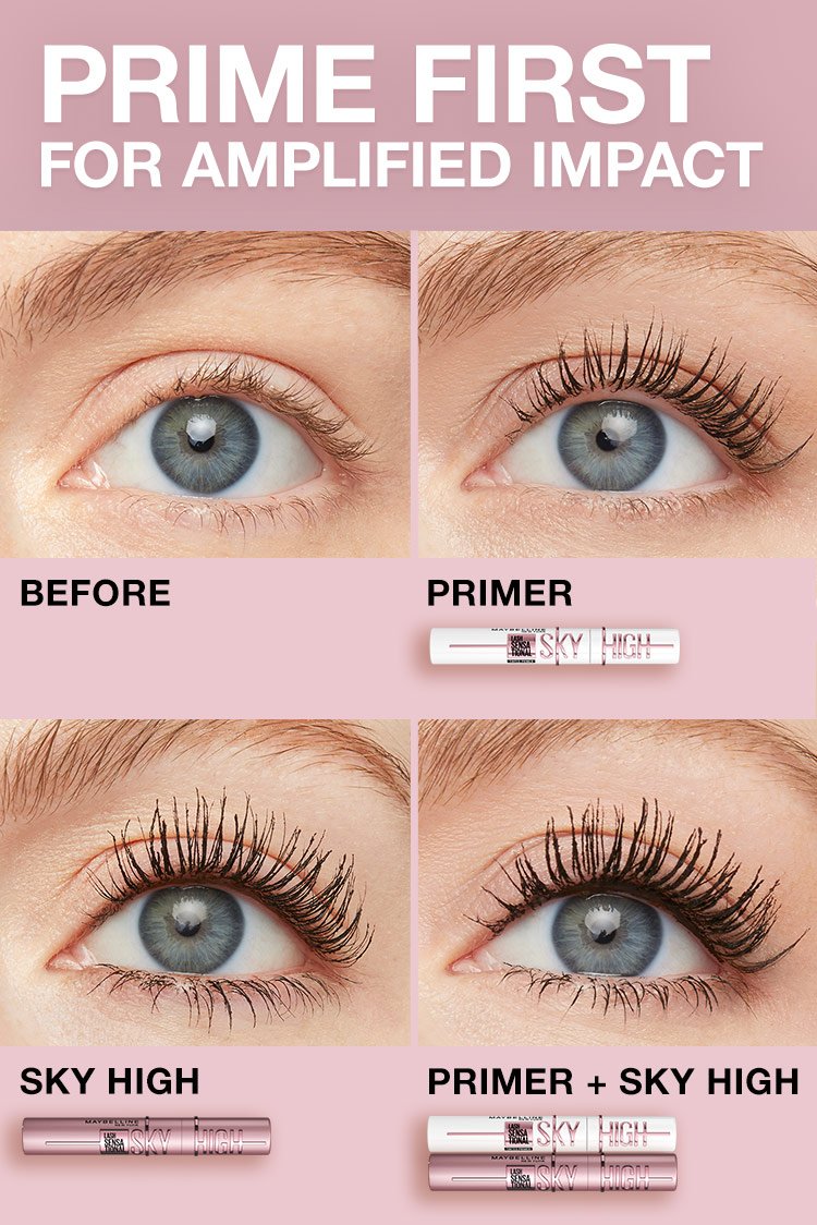 MAYBELLINE New York Lash Sensational Sky High Tinted Primer Mascara Makeup, 810 Soft Black, 0.26 oz-041554081336-LR-347965-4-LR eShop