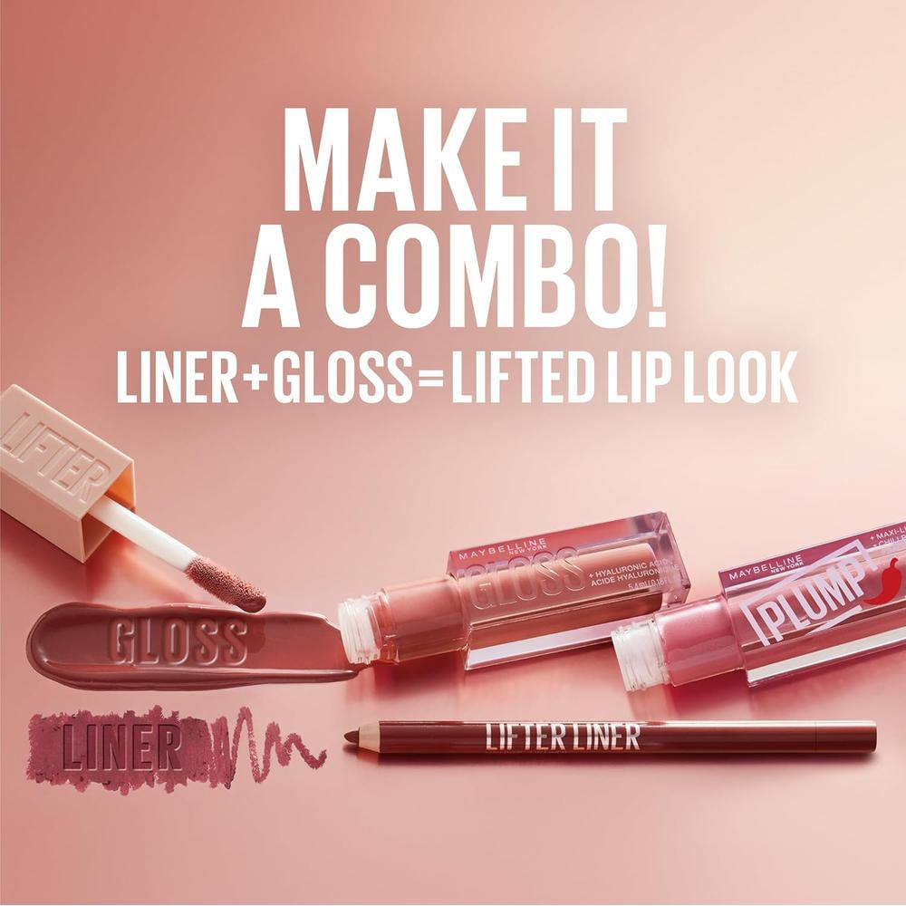 MAYBELLINE New York Lifter Gloss Lip Gloss Makeup With Hyaluronic Acid, 022 Peach Ring, 0.18 fl. oz.-041554085419-LR-349612-6-LR eShop