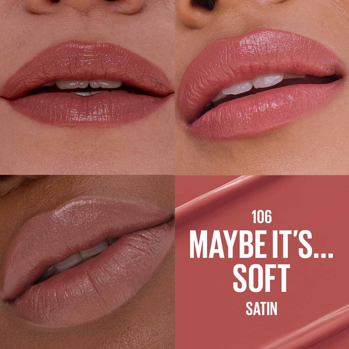 MAYBELLINE New York Moisturizing Serum Lipstick, 106 Maybe It's Soft, 0.12 oz-041554100174-LR-360395-3-LR eShop
